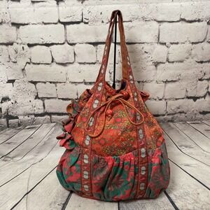 LOOP Boho‎ Beach Bag Lobster Seashell Floral Vacation Festival Style Bold Bright